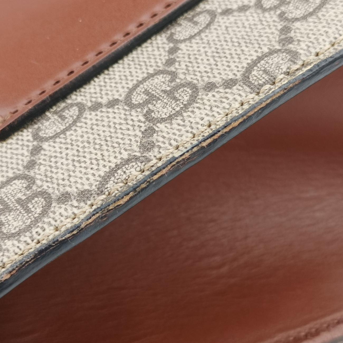 Pre-owned Gucci Padlock Beige×black PVC coated canvas×Leather 432674 shoulderbag | stylenewstar