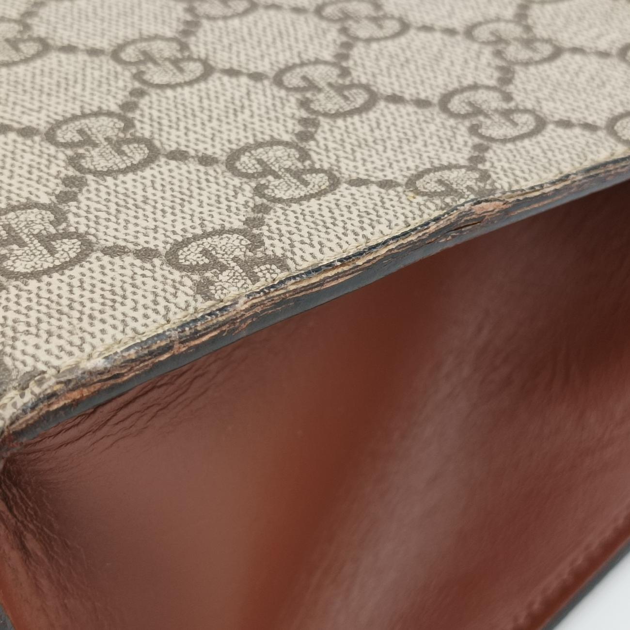 Pre-owned Gucci Padlock Beige×black PVC coated canvas×Leather 432674 shoulderbag | stylenewstar