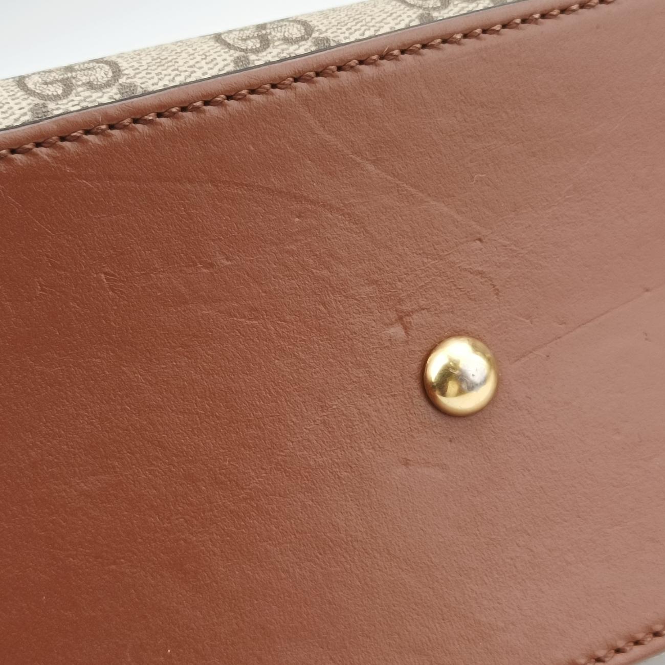 Pre-owned Gucci Padlock Beige×black PVC coated canvas×Leather 432674 shoulderbag | stylenewstar