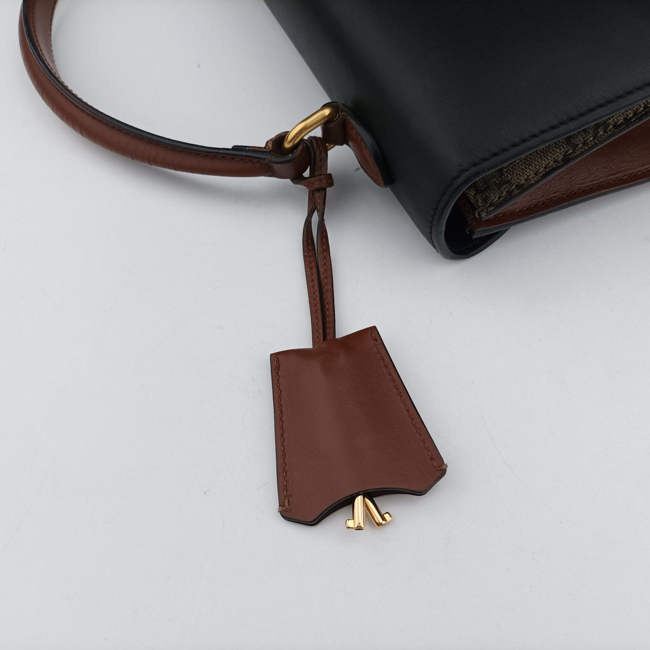 Pre-owned Gucci Padlock Beige×black PVC coated canvas×Leather 432674 shoulderbag | stylenewstar