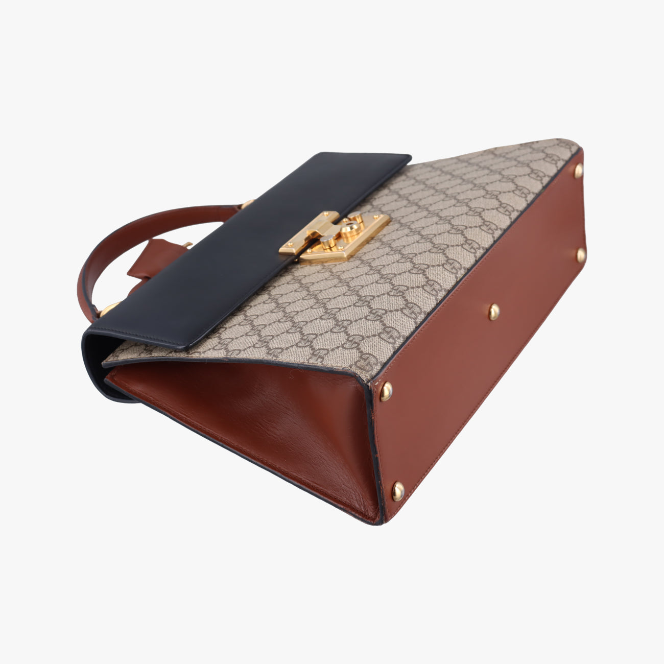 Pre-owned Gucci Padlock Beige×black PVC coated canvas×Leather 432674 shoulderbag | stylenewstar