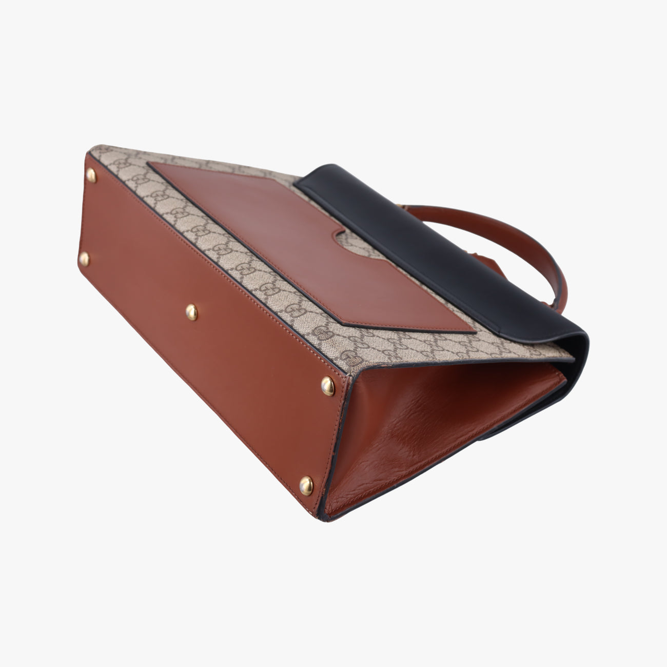 Pre-owned Gucci Padlock Beige×black PVC coated canvas×Leather 432674 shoulderbag | stylenewstar