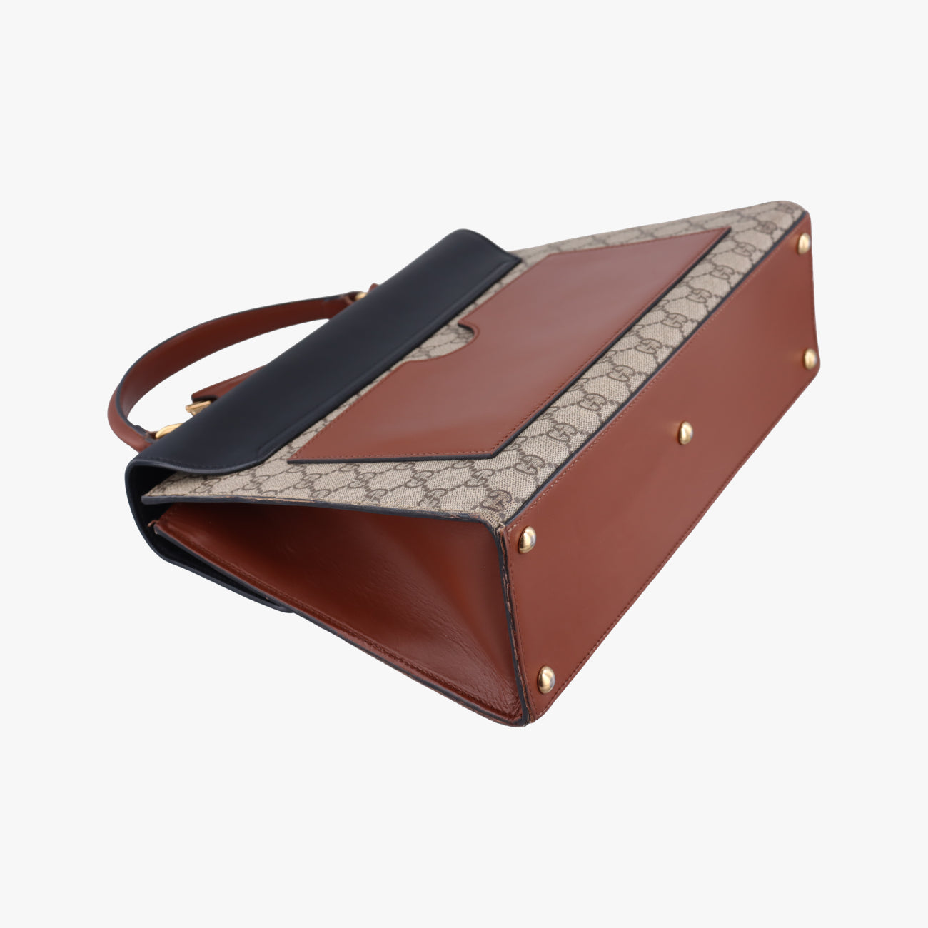 Pre-owned Gucci Padlock Beige×black PVC coated canvas×Leather 432674 shoulderbag | stylenewstar