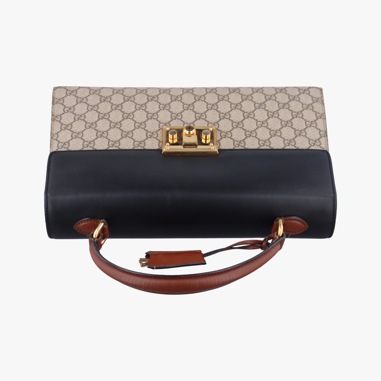 Pre-owned Gucci Padlock Beige×black PVC coated canvas×Leather 432674 shoulderbag | stylenewstar