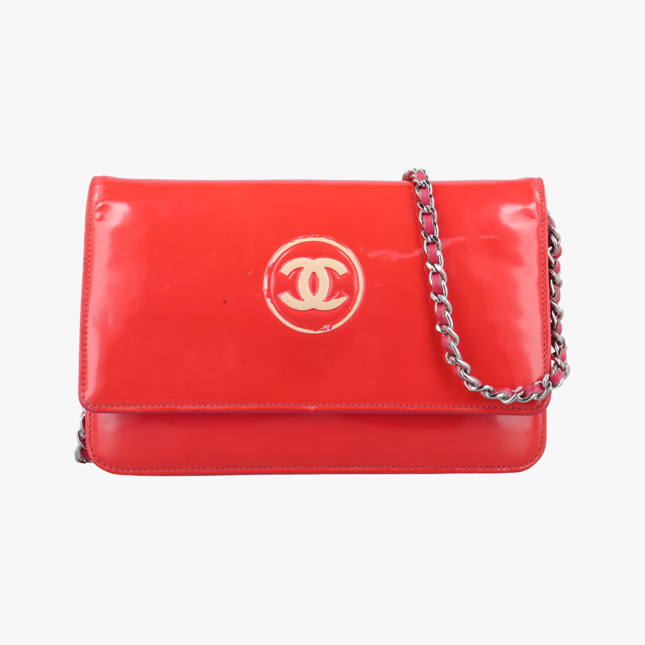 Pre-owned Chanel cocomark CLASSIC Red Patent A69088 shoulderbag | stylenewstar