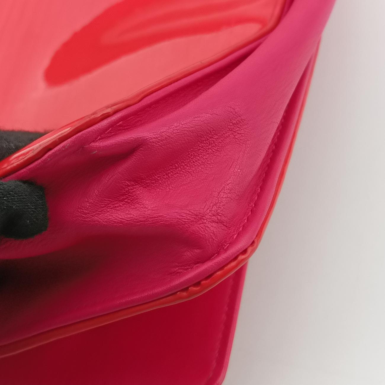 Pre-owned Chanel cocomark CLASSIC Red Patent A69088 shoulderbag | stylenewstar