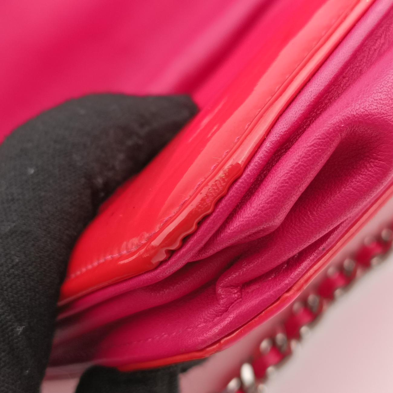 Pre-owned Chanel cocomark CLASSIC Red Patent A69088 shoulderbag | stylenewstar