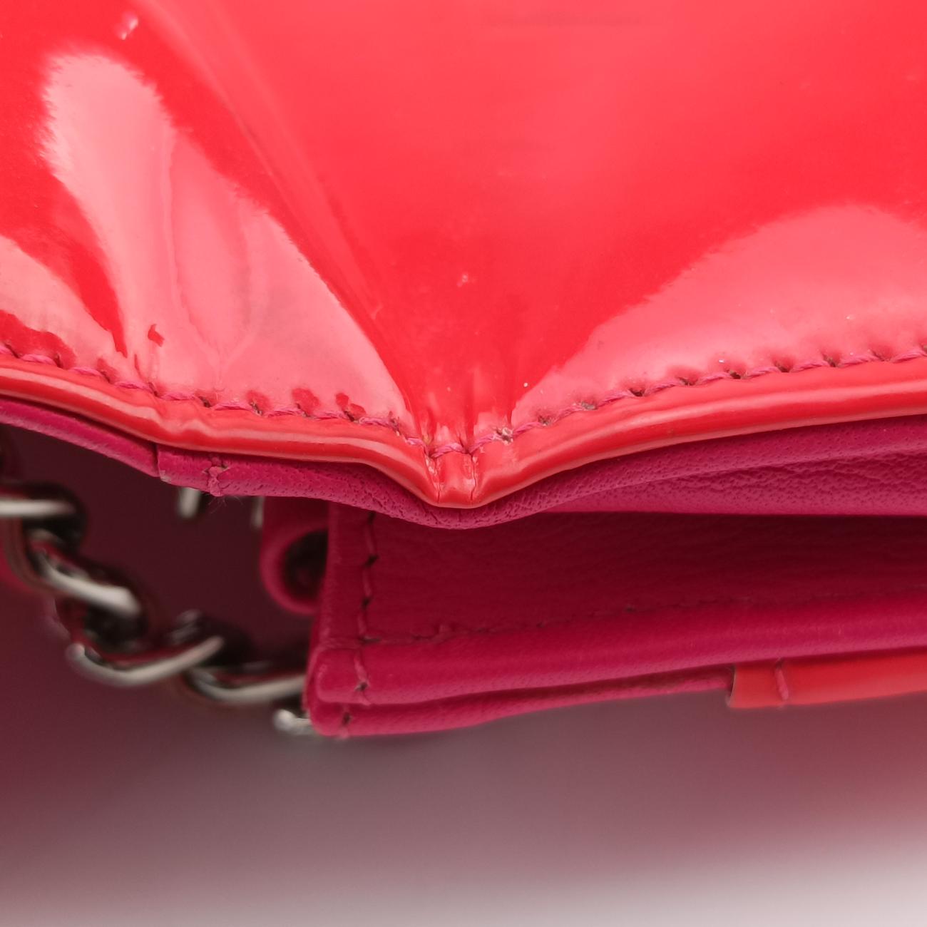 Pre-owned Chanel cocomark CLASSIC Red Patent A69088 shoulderbag | stylenewstar