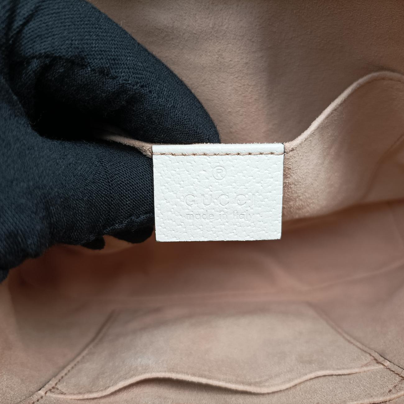 Pre-owned Gucci Ophidia White×Navy×Red Leather 499621 shoulderbag | stylenewstar