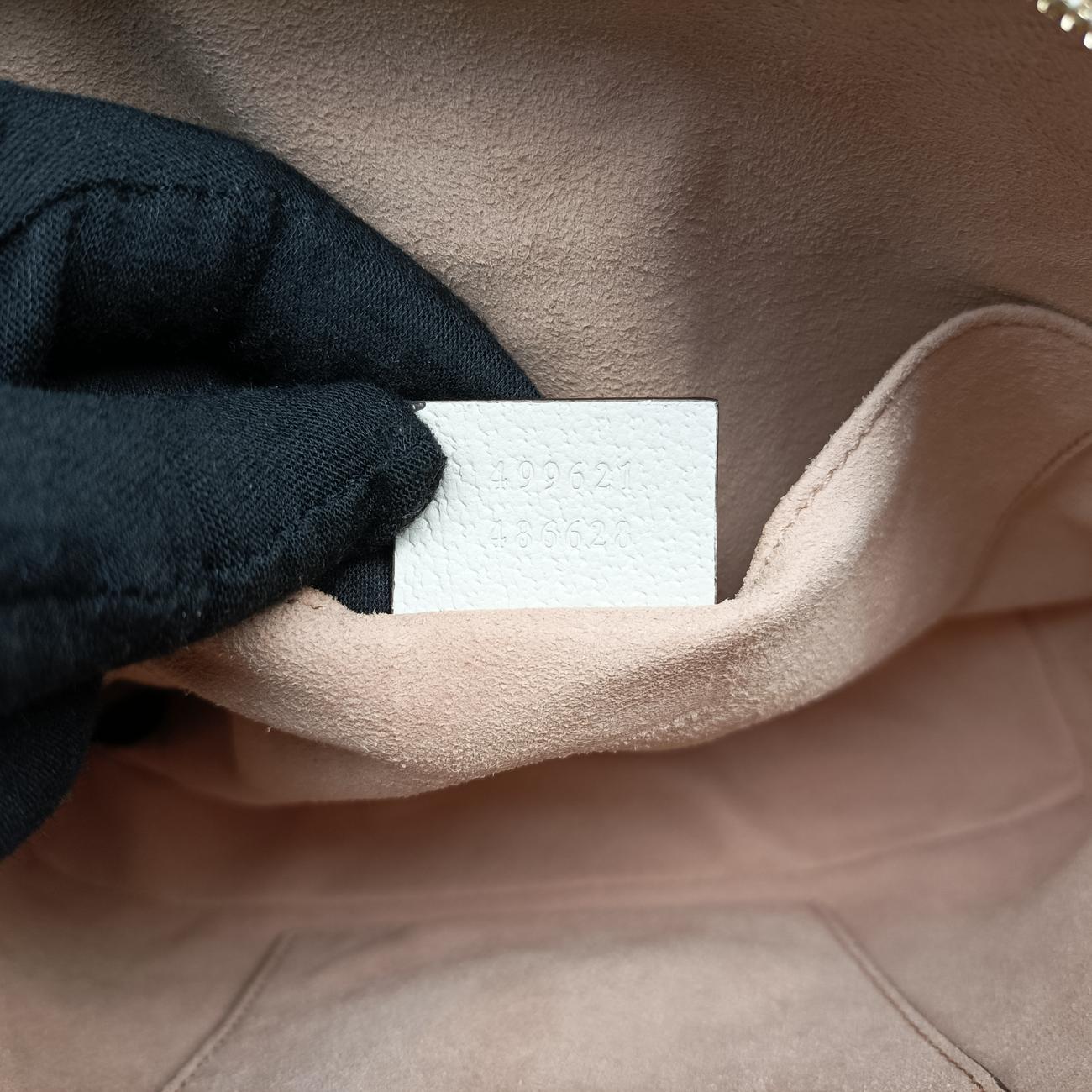 Pre-owned Gucci Ophidia White×Navy×Red Leather 499621 shoulderbag | stylenewstar