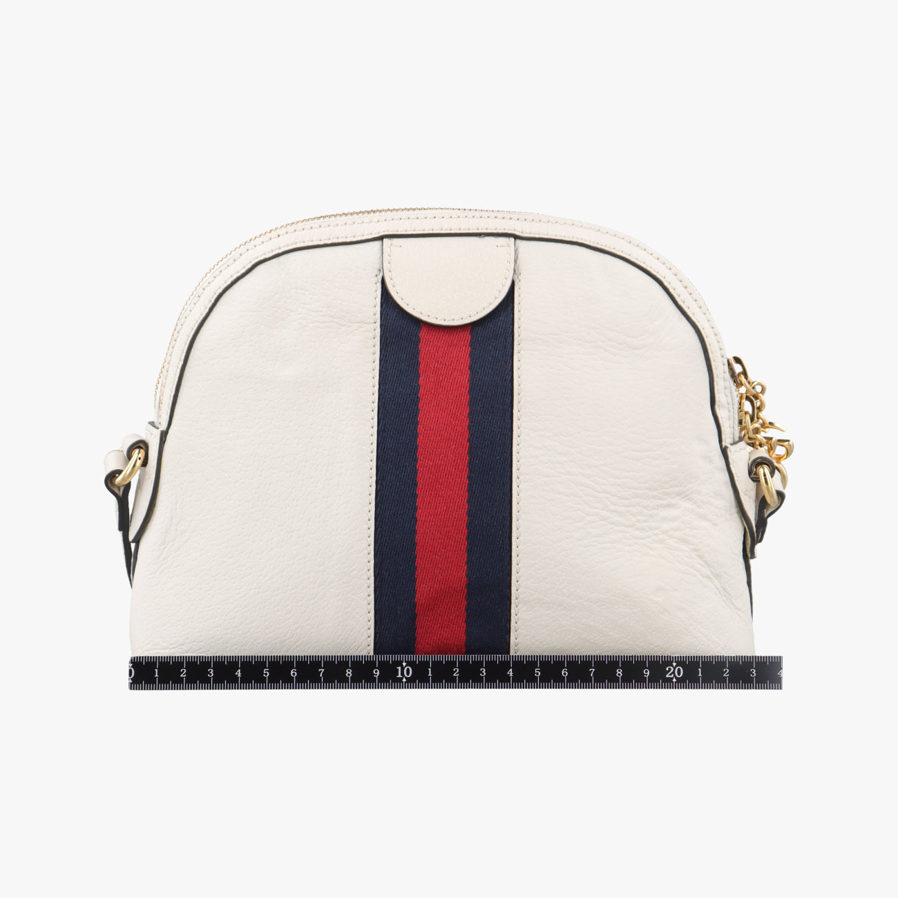 Pre-owned Gucci Ophidia White×Navy×Red Leather 499621 shoulderbag | stylenewstar