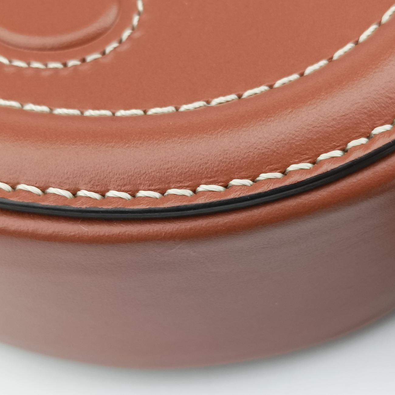 Vintage Celine Oval Purse Cuir Triomphe Brown Leather  shoulderbag | stylenewstar