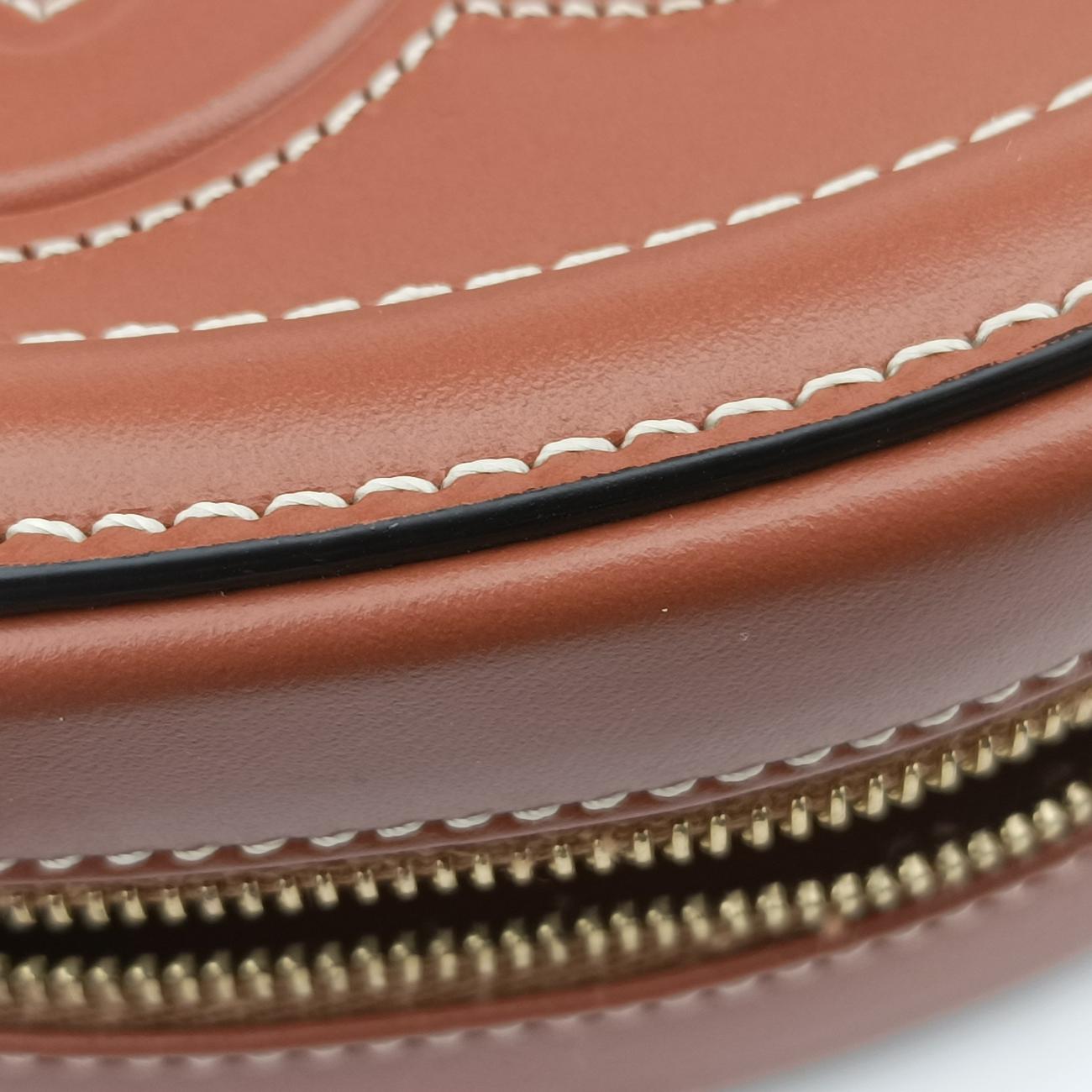 Vintage Celine Oval Purse Cuir Triomphe Brown Leather  shoulderbag | stylenewstar