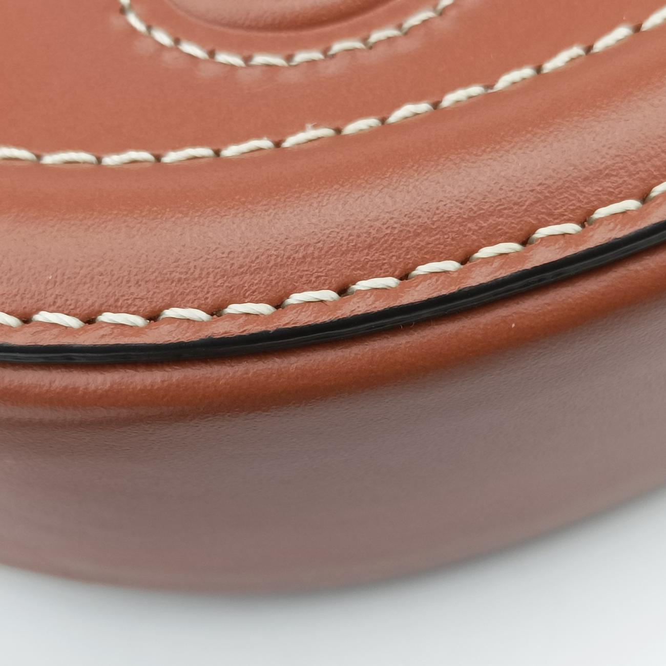 Vintage Celine Oval Purse Cuir Triomphe Brown Leather  shoulderbag | stylenewstar