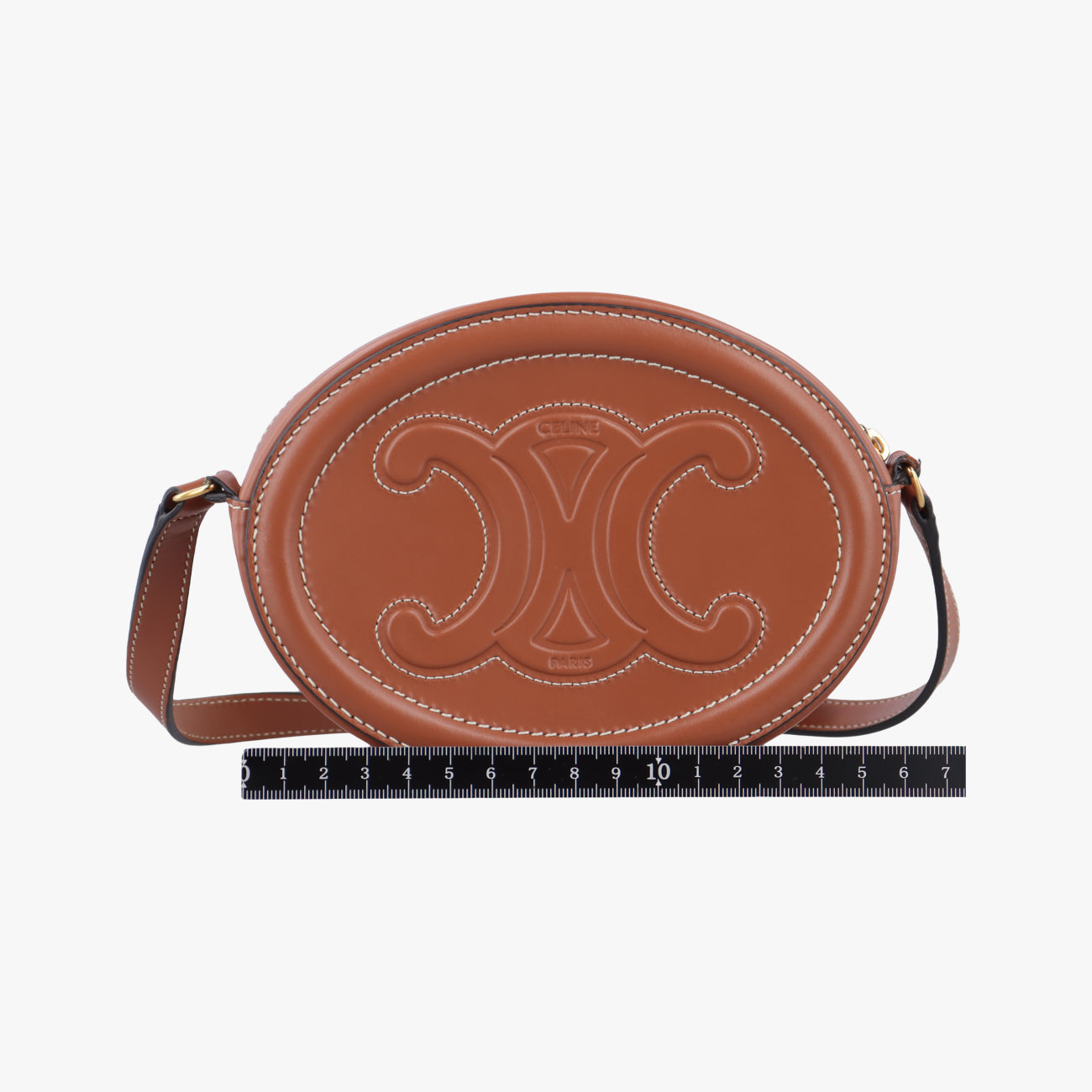 Vintage Celine Oval Purse Cuir Triomphe Brown Leather  shoulderbag | stylenewstar