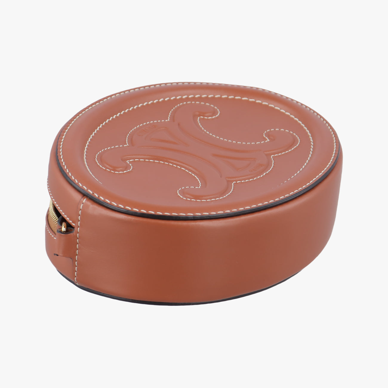 Vintage Celine Oval Purse Cuir Triomphe Brown Leather  shoulderbag | stylenewstar