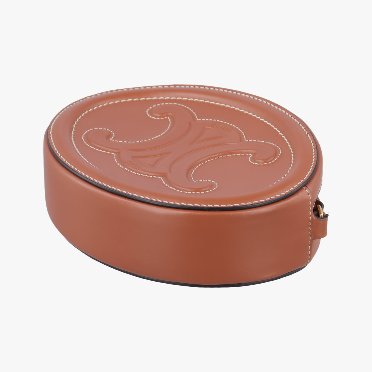 Vintage Celine Oval Purse Cuir Triomphe Brown Leather  shoulderbag | stylenewstar