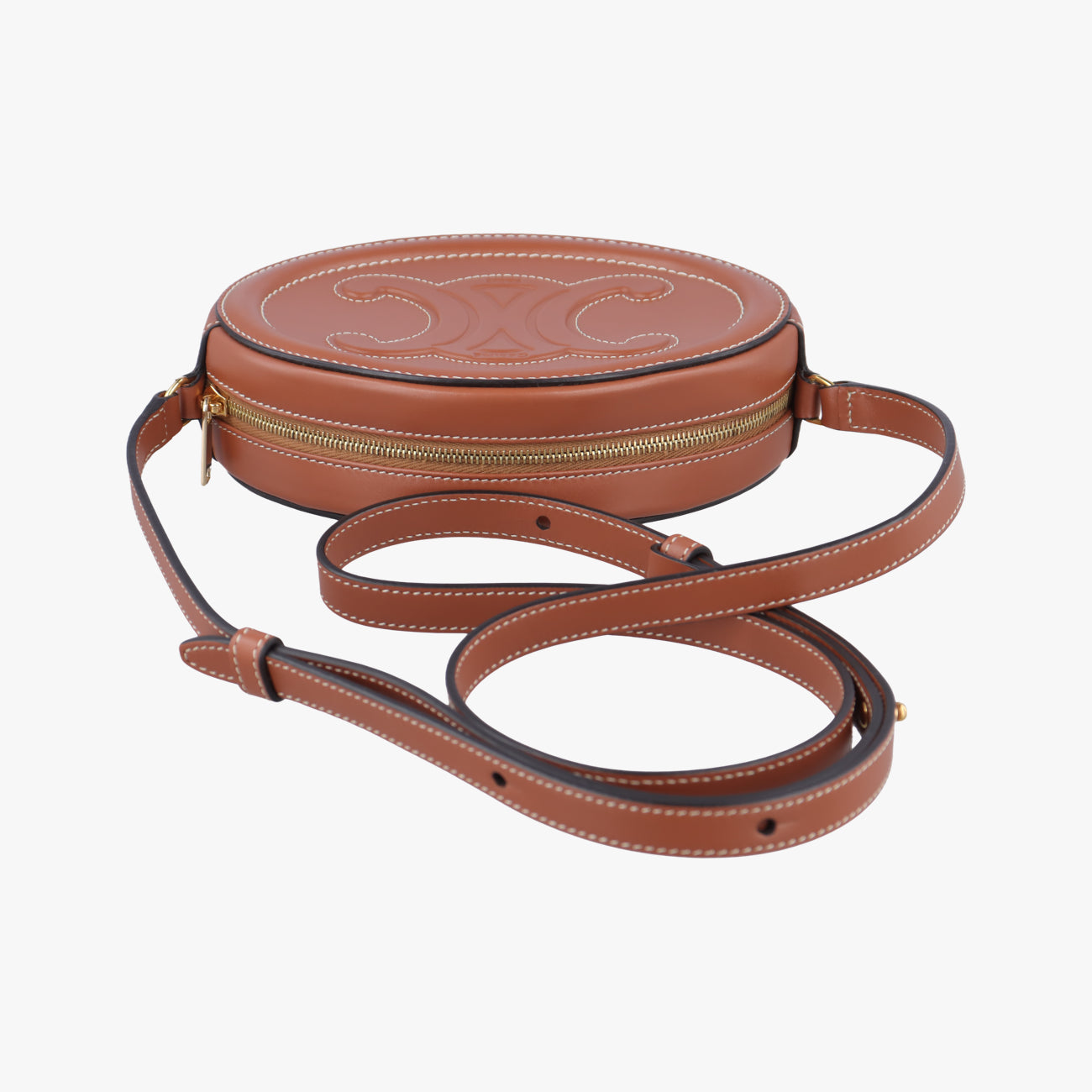 Vintage Celine Oval Purse Cuir Triomphe Brown Leather  shoulderbag | stylenewstar