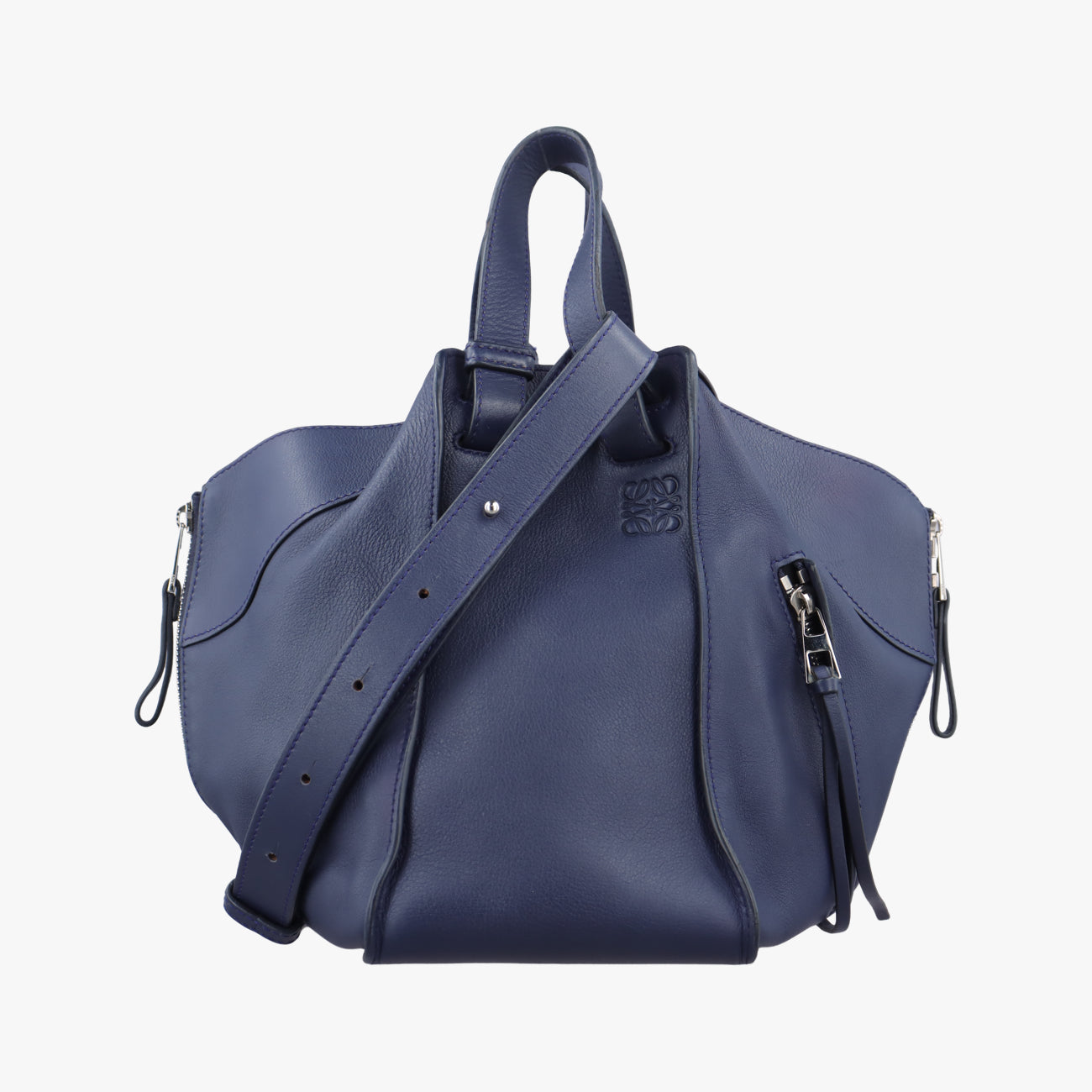 Pre-owned Loewe Hammock Blue leather  shoulderbag | stylenewstar
