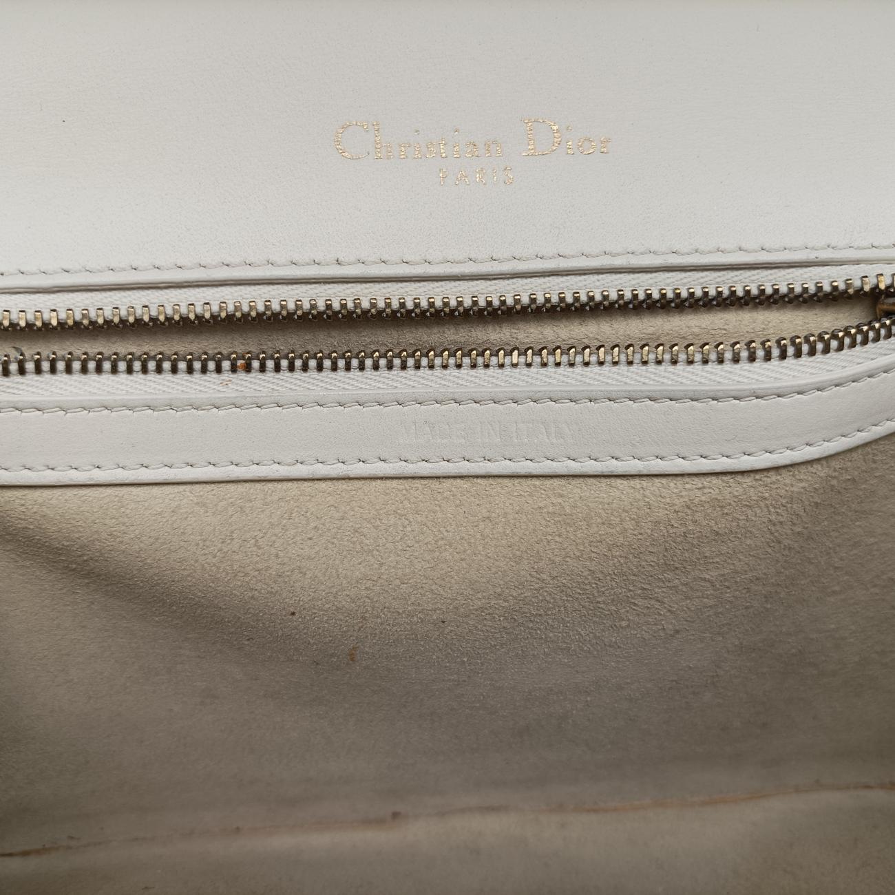 Pre-owned Christian Dior Diorama White Leather  shoulderbag | stylenewstar
