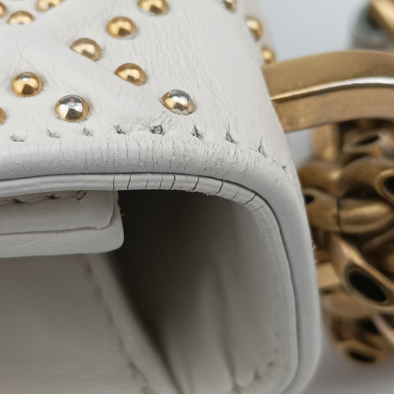 Pre-owned Christian Dior Diorama White Leather  shoulderbag | stylenewstar