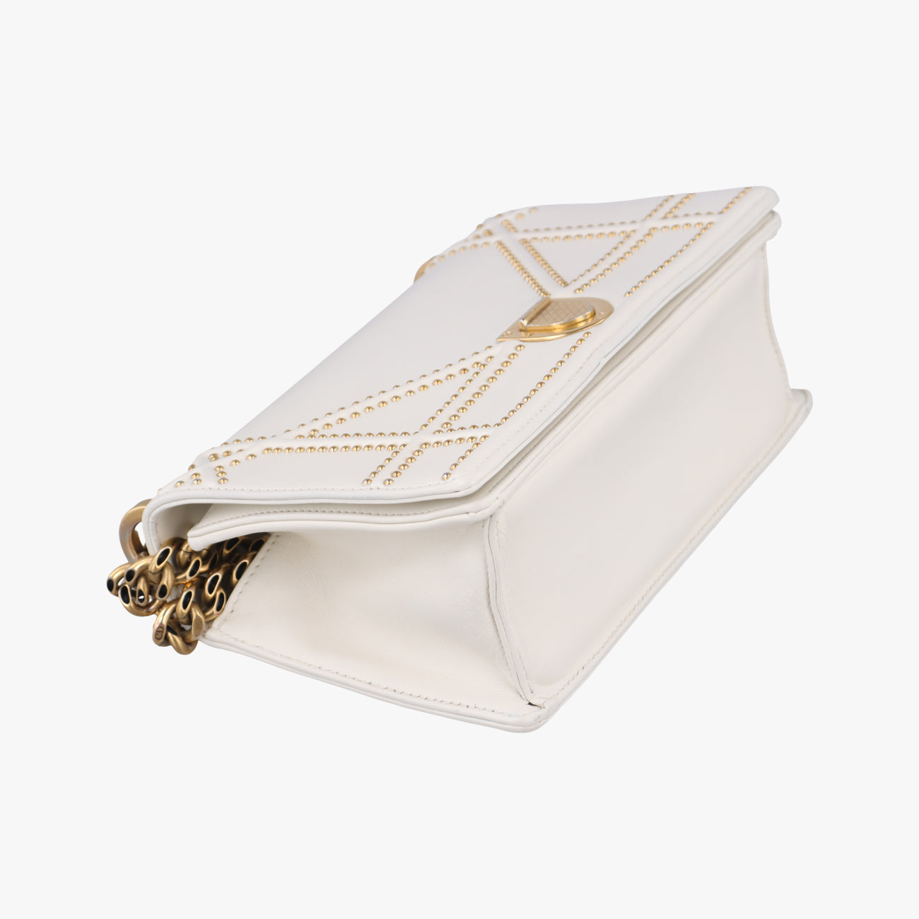 Pre-owned Christian Dior Diorama White Leather  shoulderbag | stylenewstar