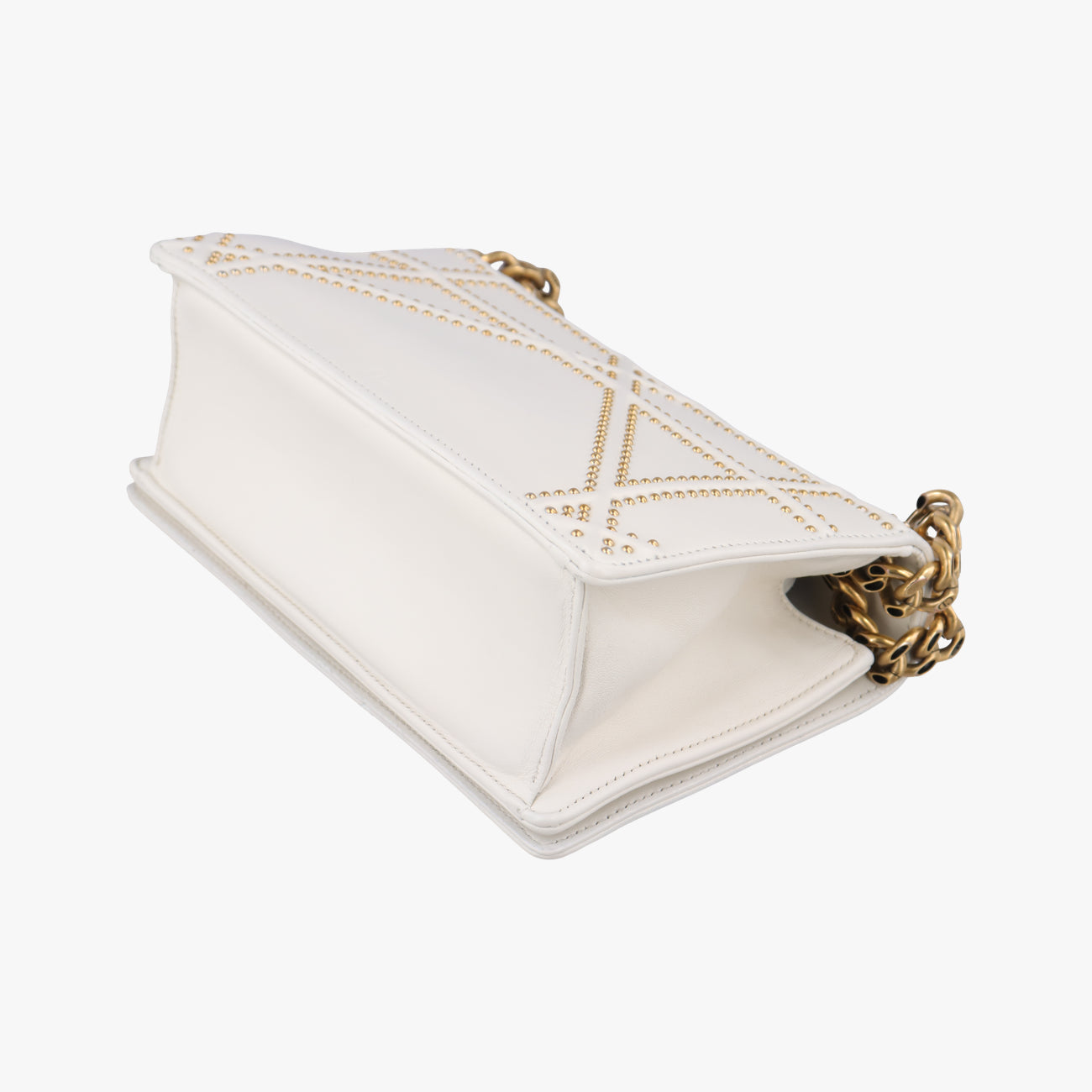 Pre-owned Christian Dior Diorama White Leather  shoulderbag | stylenewstar