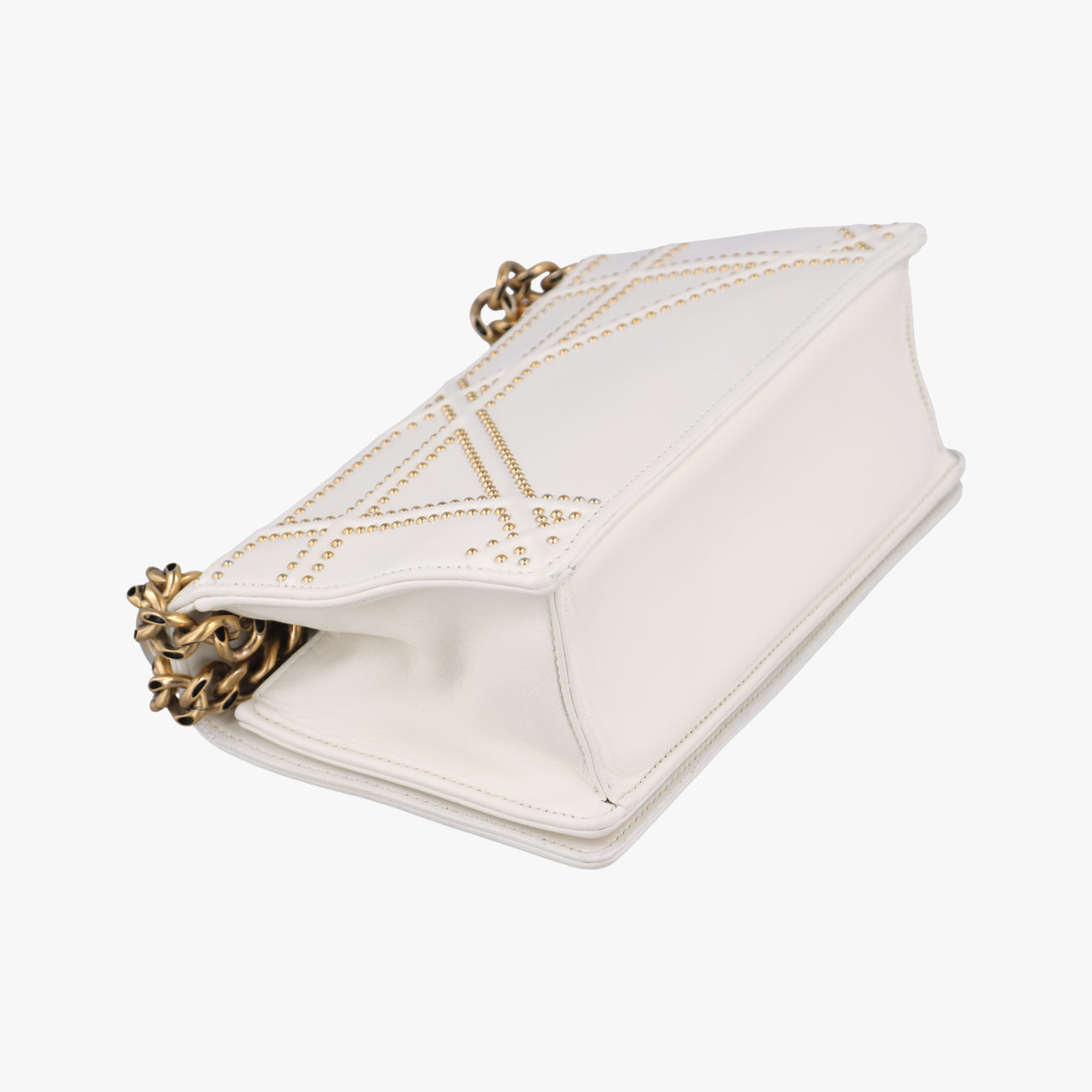 Pre-owned Christian Dior Diorama White Leather  shoulderbag | stylenewstar