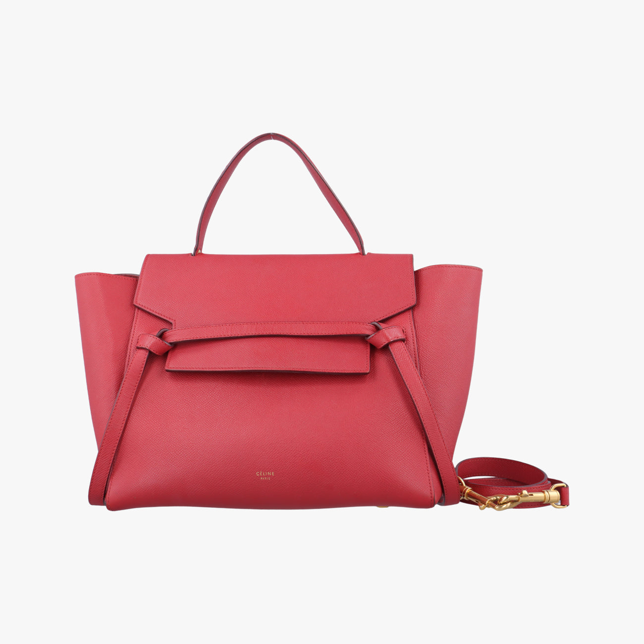 Pre-owned Celine Belt Mini Red Leather  shoulderbag | stylenewstar