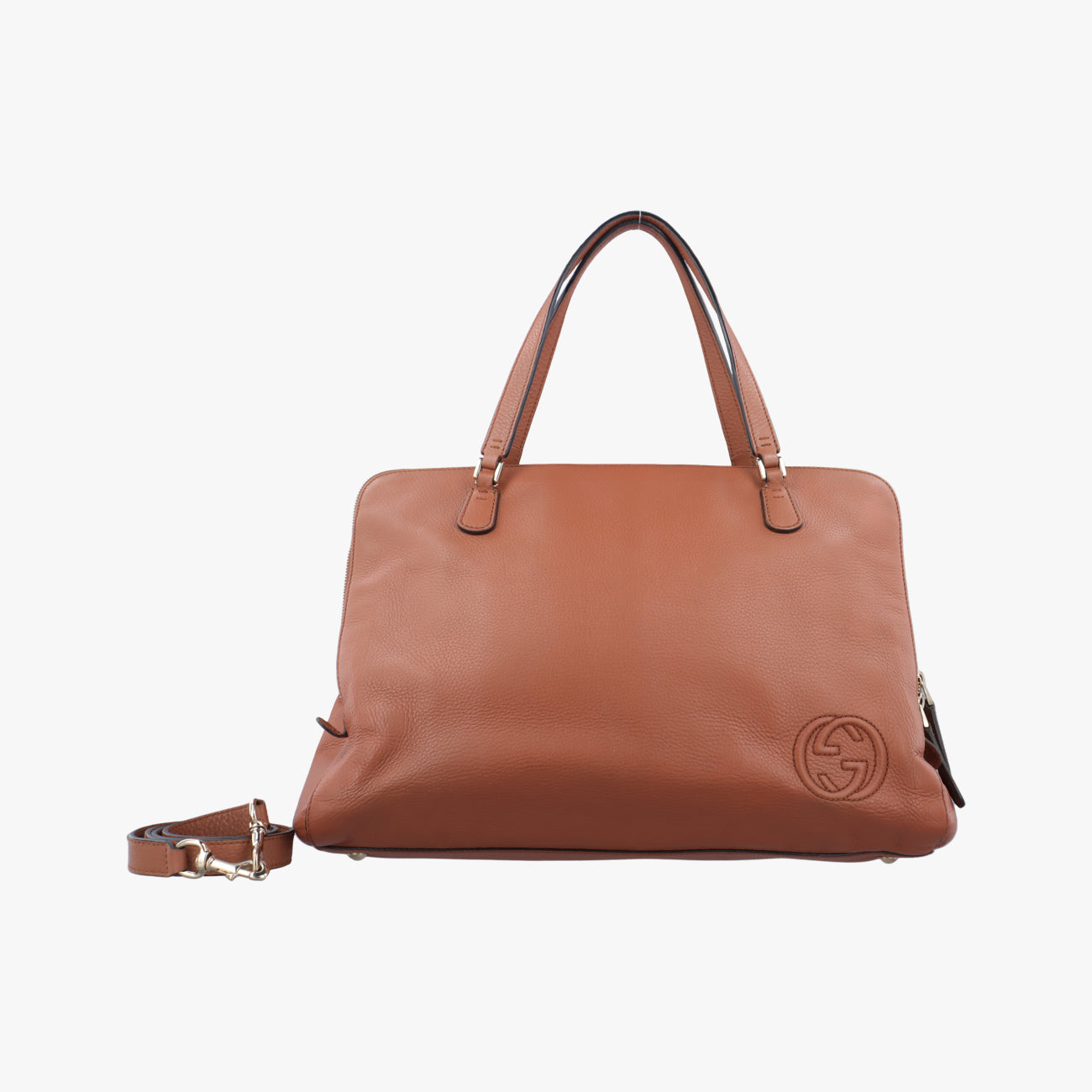 Vintage Gucci Soho GG logo Brown Leather 338970 shoulderbag | stylenewstar