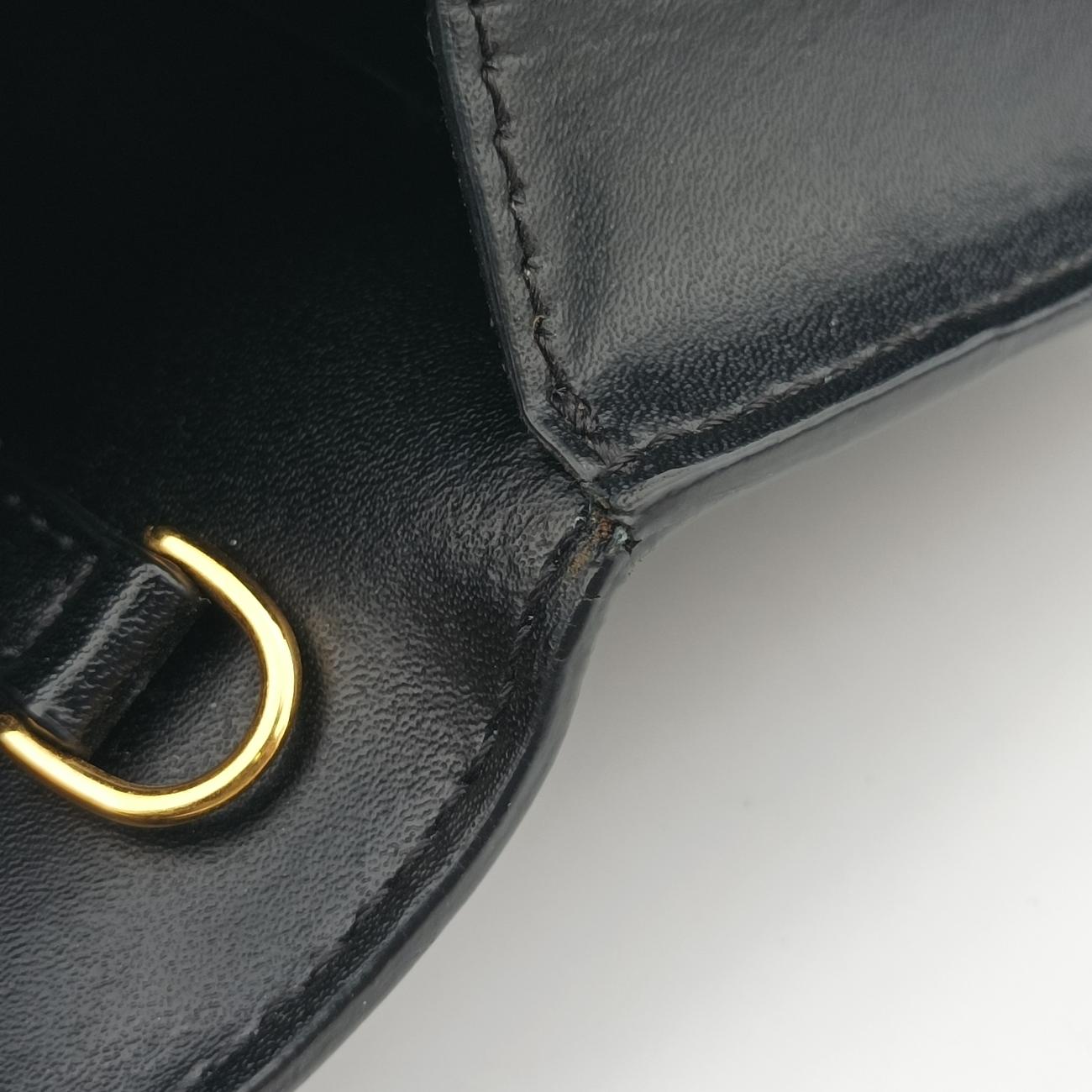 Pre-owned Fendi F is Black Leather 8BM005 shoulderbag | stylenewstar