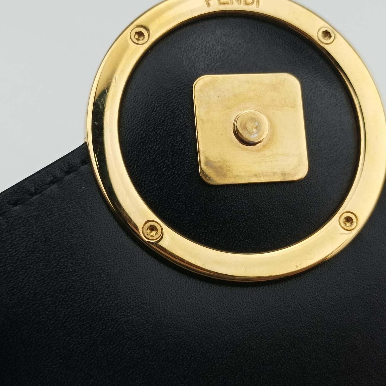 Pre-owned Fendi F is Black Leather 8BM005 shoulderbag | stylenewstar