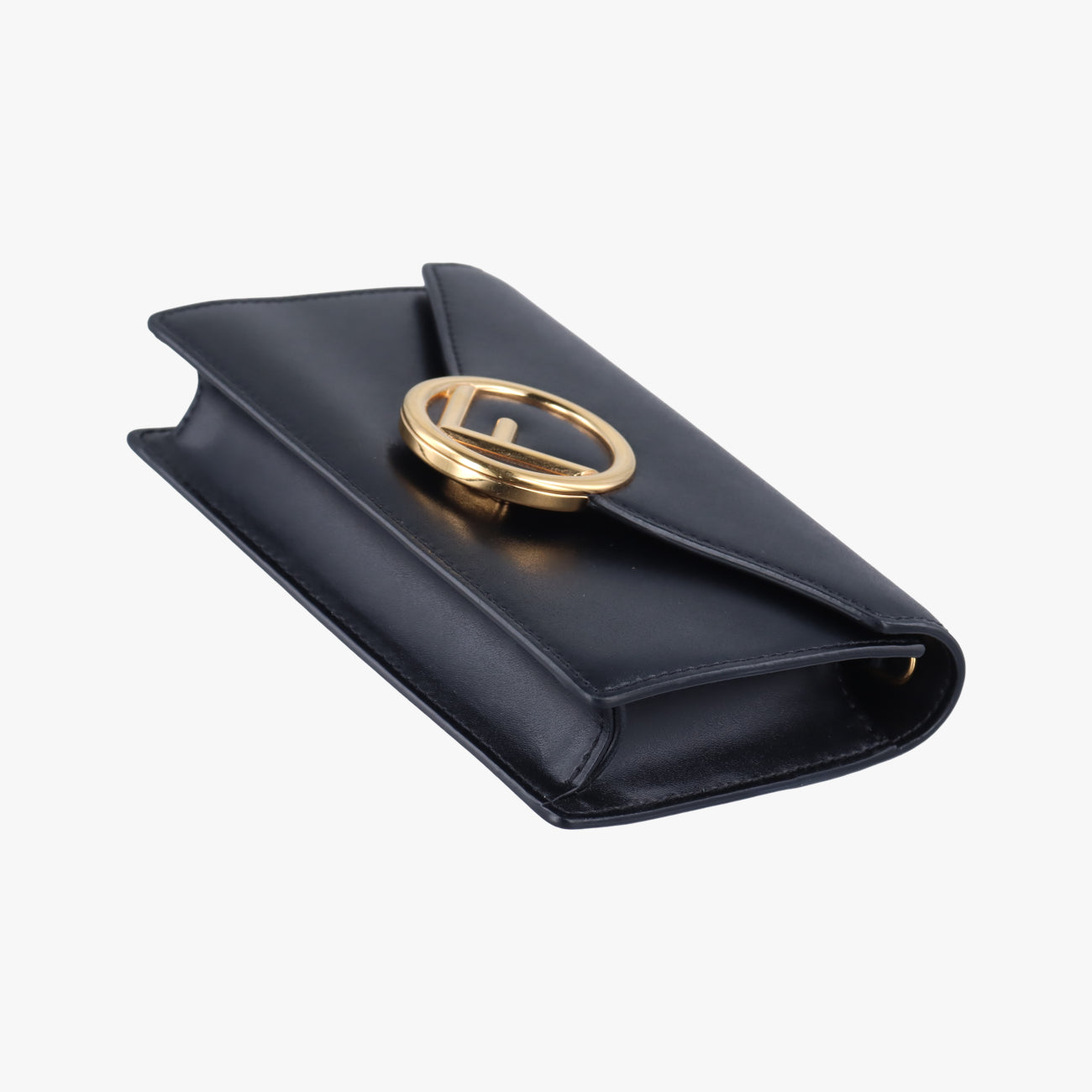 Pre-owned Fendi F is Black Leather 8BM005 shoulderbag | stylenewstar