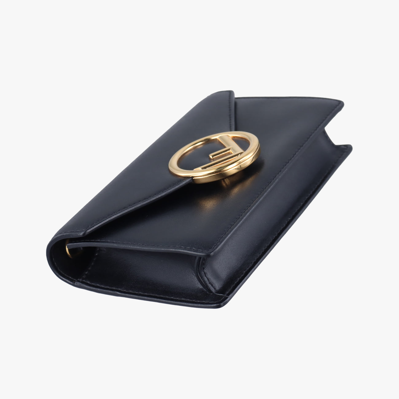 Pre-owned Fendi F is Black Leather 8BM005 shoulderbag | stylenewstar