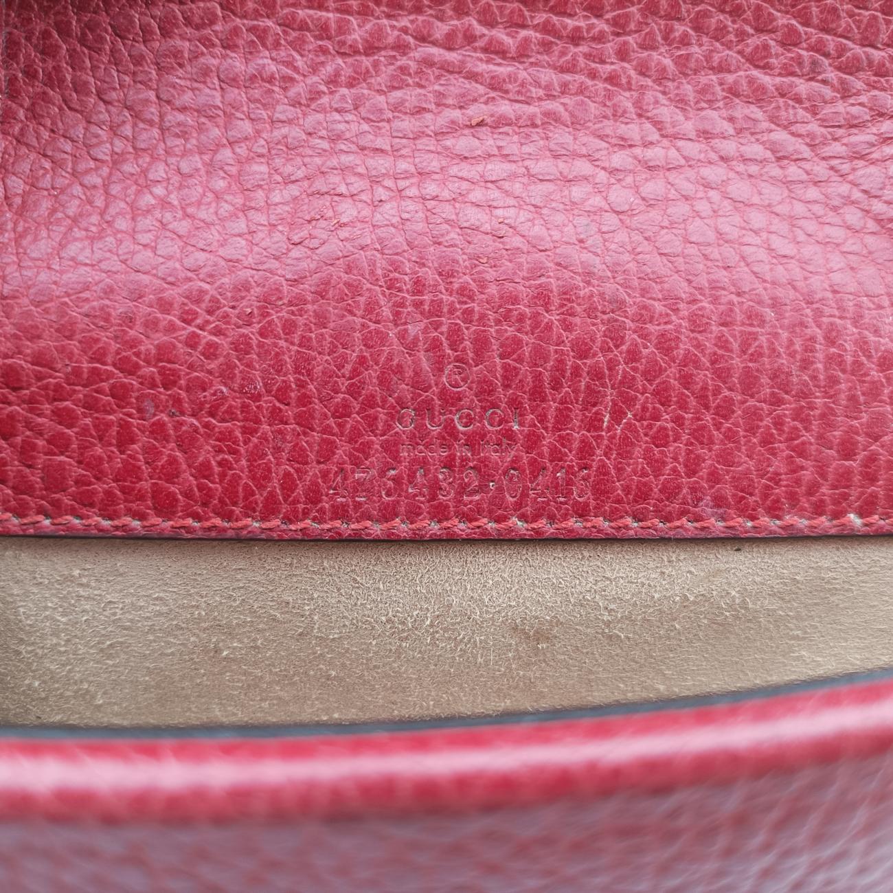 Pre-owned Gucci Dionysus Red Leather 476432 shoulderbag | stylenewstar