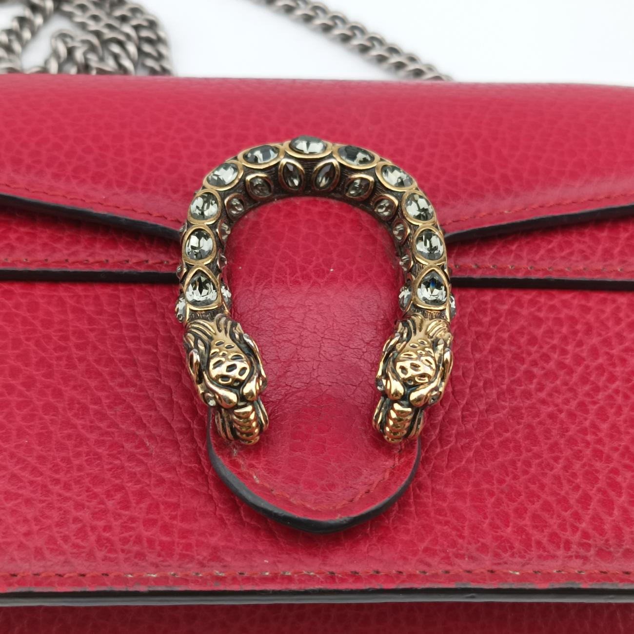 Pre-owned Gucci Dionysus Red Leather 476432 shoulderbag | stylenewstar