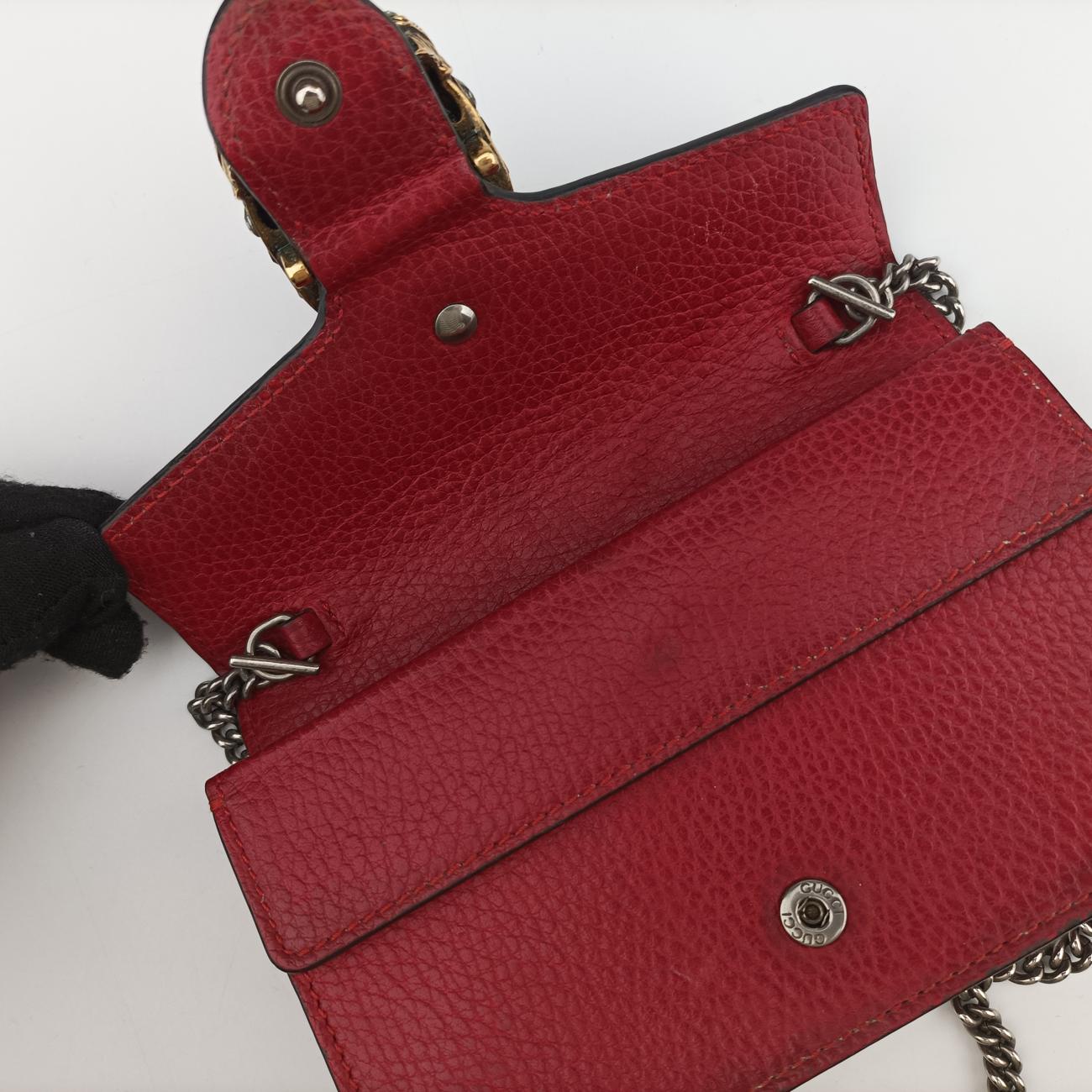 Pre-owned Gucci Dionysus Red Leather 476432 shoulderbag | stylenewstar