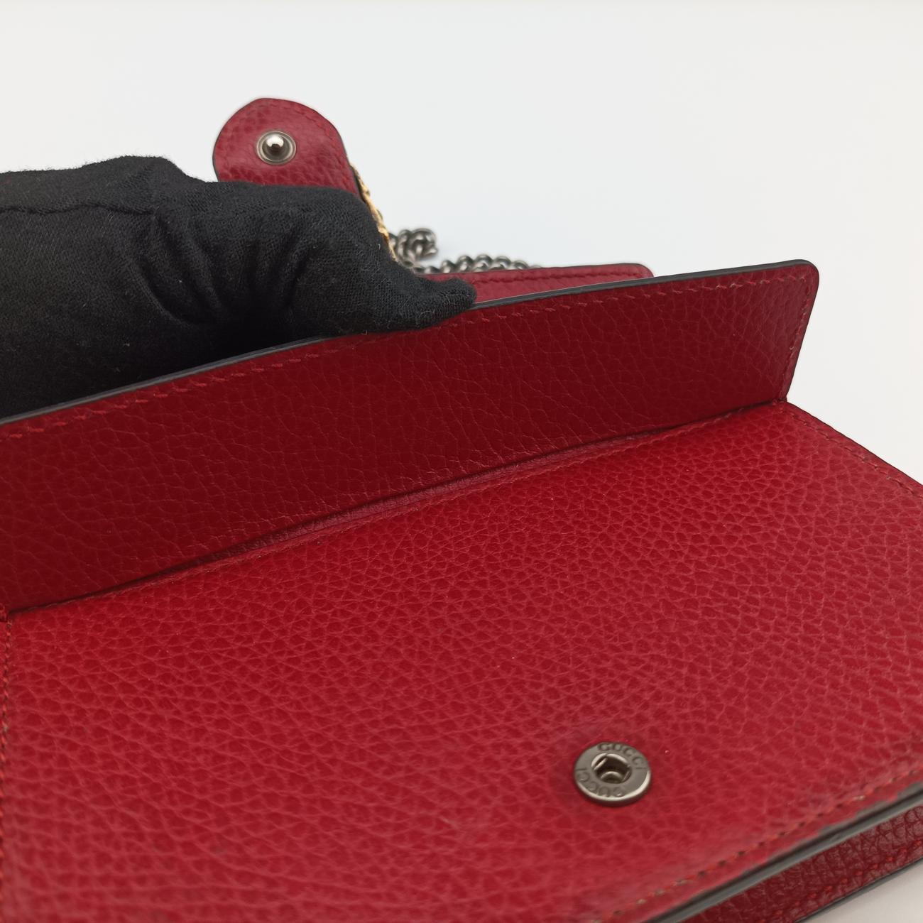 Pre-owned Gucci Dionysus Red Leather 476432 shoulderbag | stylenewstar