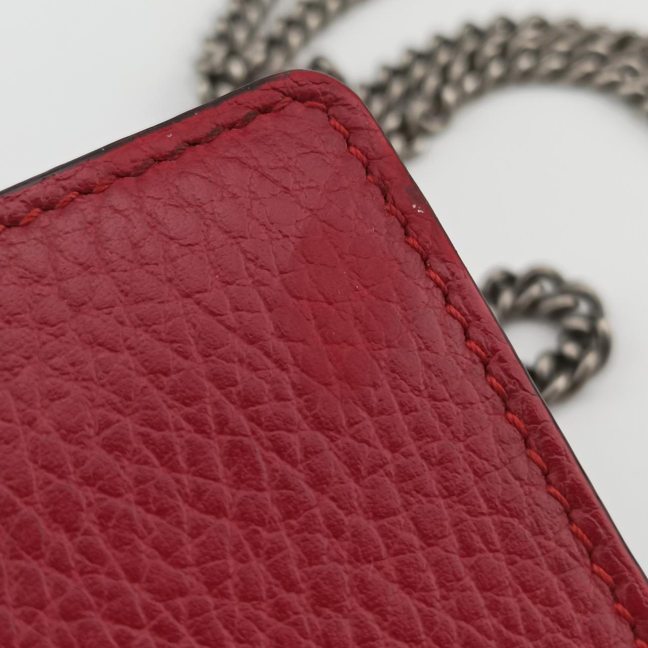 Pre-owned Gucci Dionysus Red Leather 476432 shoulderbag | stylenewstar