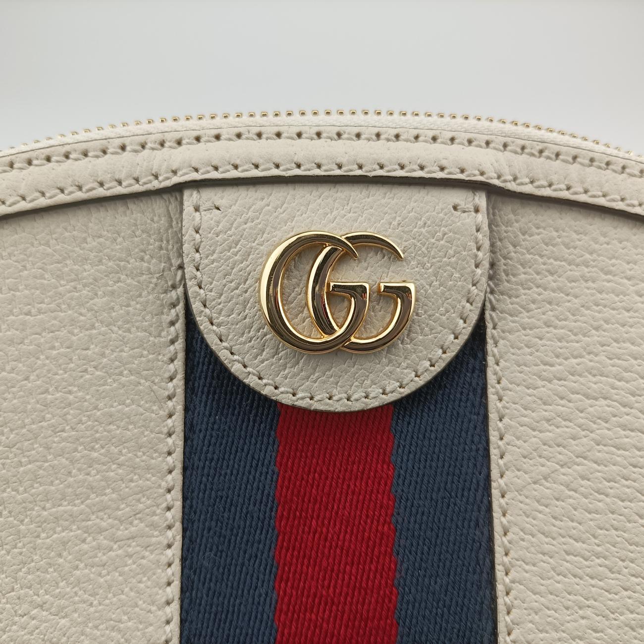 Secondhand Gucci Ophidia White×Navy×Red Leather 499621 shoulderbag | stylenewstar