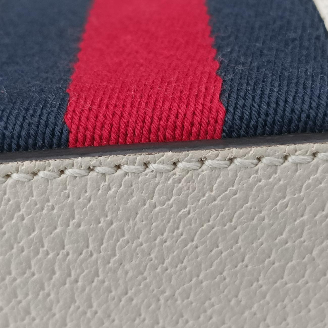 Secondhand Gucci Ophidia White×Navy×Red Leather 499621 shoulderbag | stylenewstar