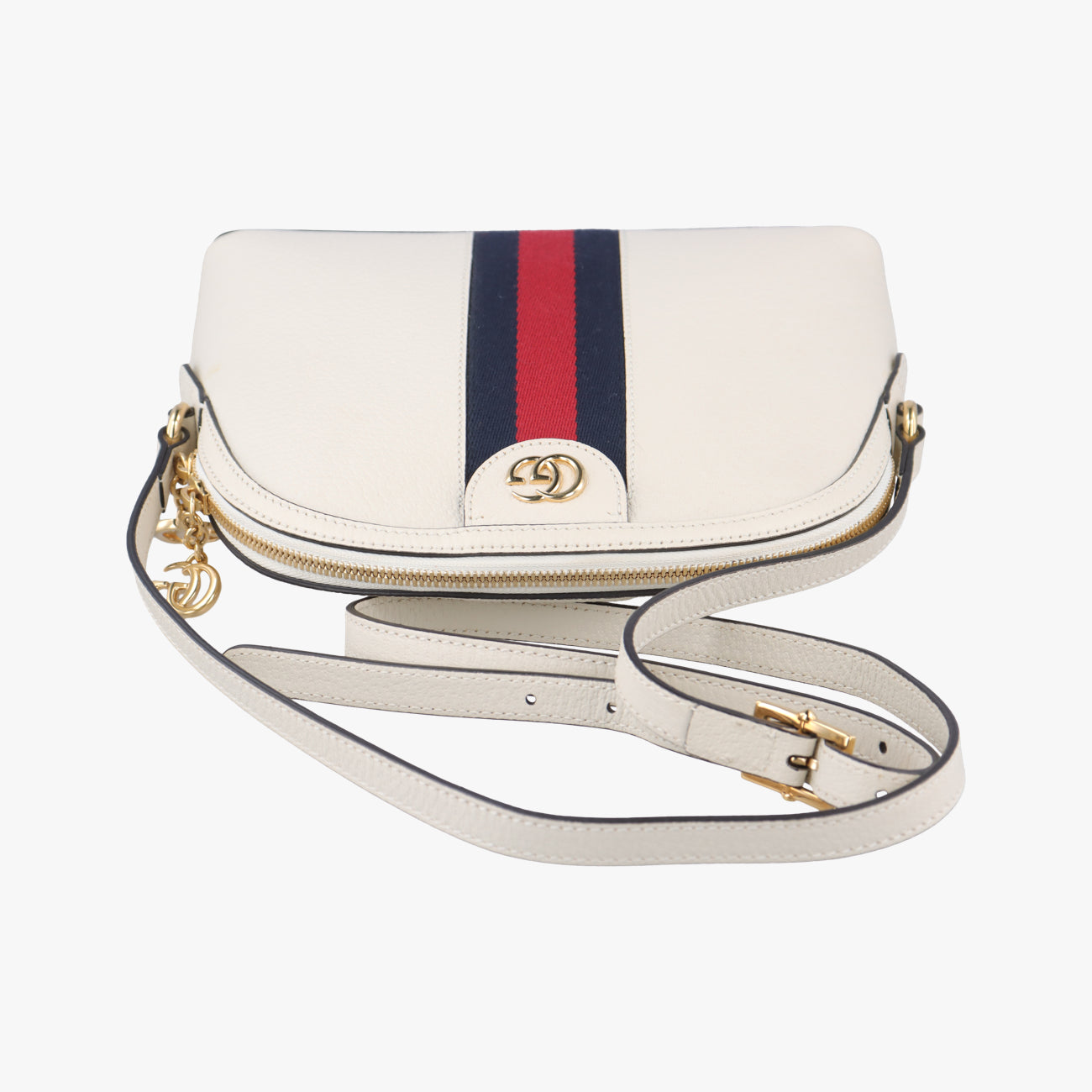 Secondhand Gucci Ophidia White×Navy×Red Leather 499621 shoulderbag | stylenewstar