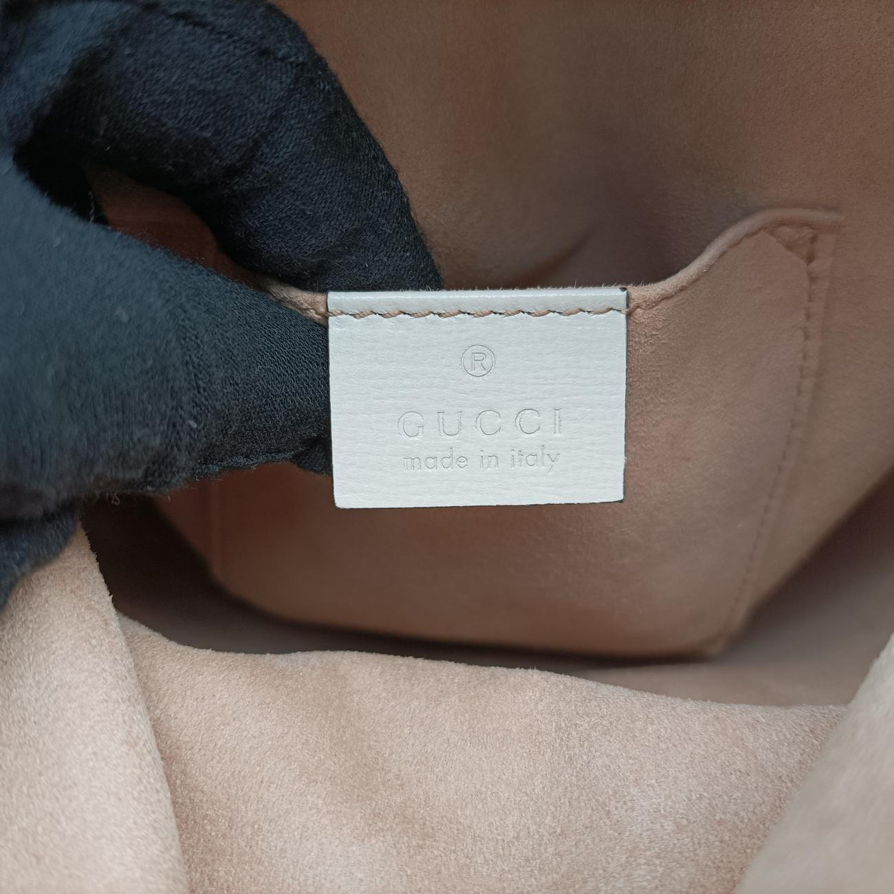 Pre-owned Gucci Horsebit 1955 Beige x Ivory Leather x canvas 602118 shoulderbag | stylenewstar