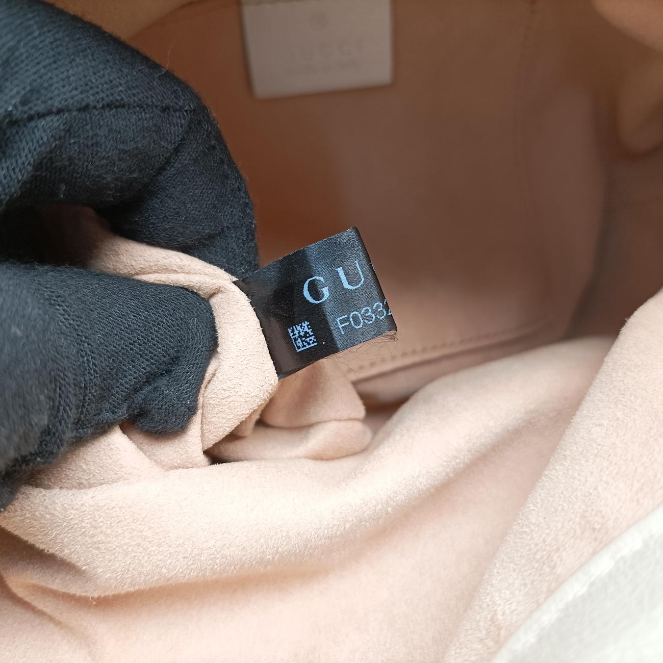 Pre-owned Gucci Horsebit 1955 Beige x Ivory Leather x canvas 602118 shoulderbag | stylenewstar