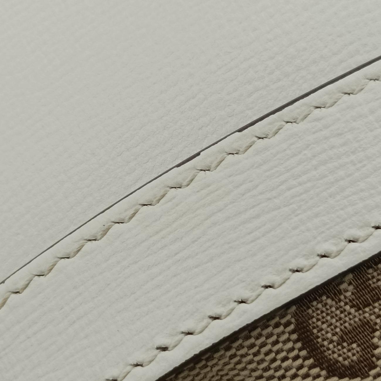 Pre-owned Gucci Horsebit 1955 Beige x Ivory Leather x canvas 602118 shoulderbag | stylenewstar