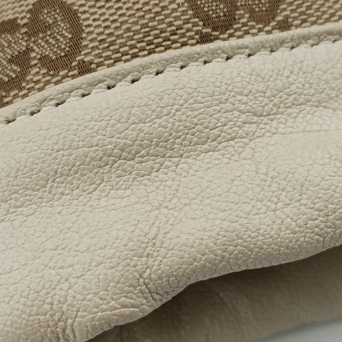 Pre-owned Gucci Horsebit 1955 Beige x Ivory Leather x canvas 602118 shoulderbag | stylenewstar