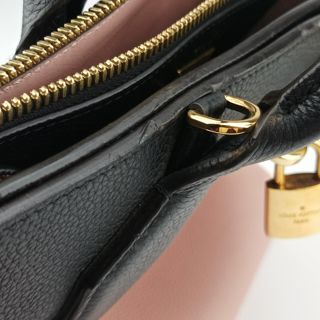 Pre-owned Louis Vuitton City Steamer MM Magnolia x Noir leather M53019 shoulderbag | stylenewstar