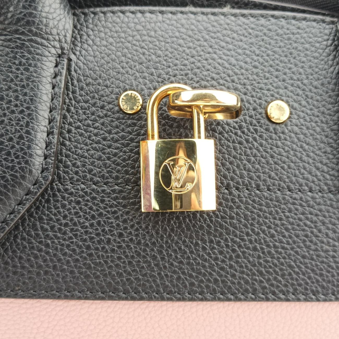 Pre-owned Louis Vuitton City Steamer MM Magnolia x Noir leather M53019 shoulderbag | stylenewstar