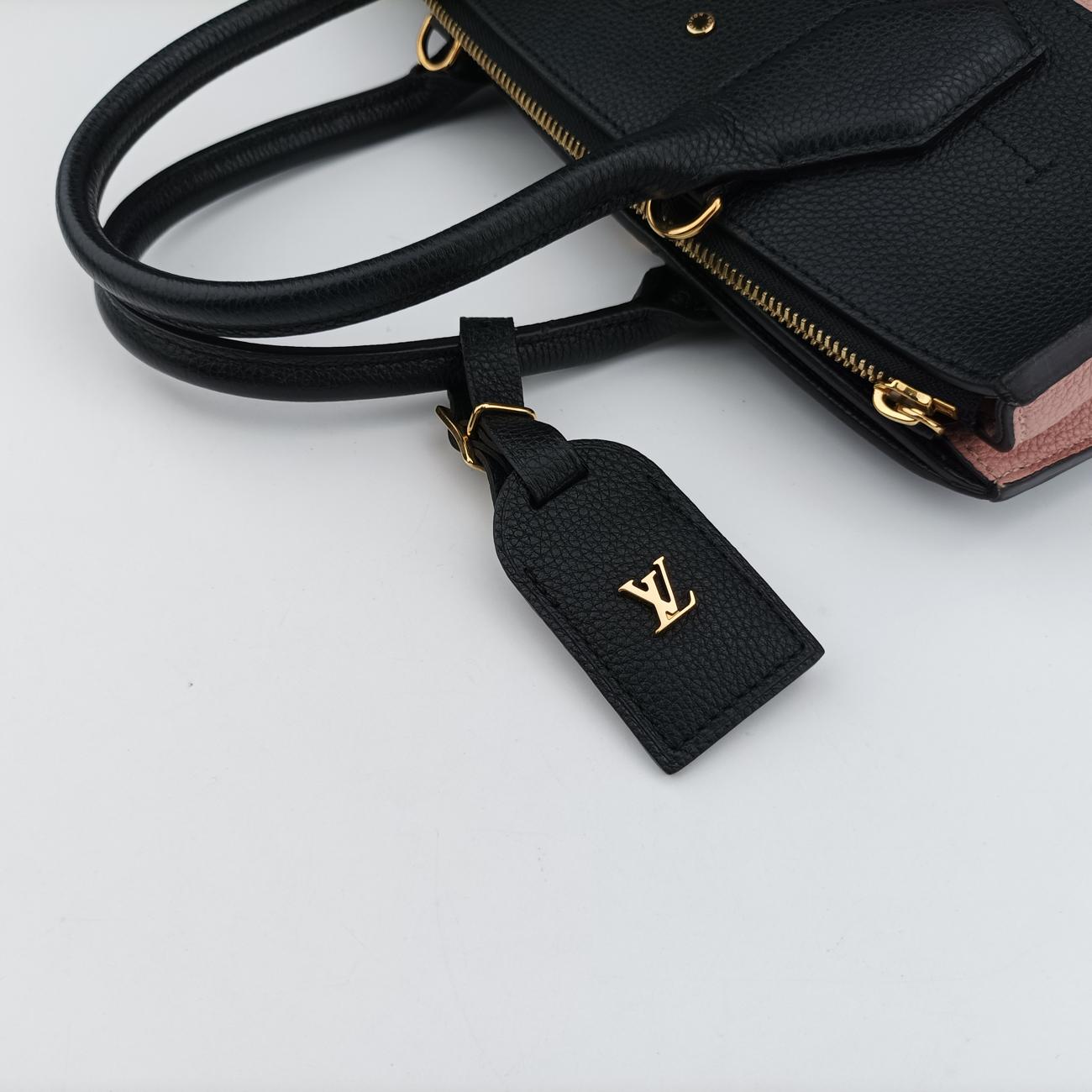 Pre-owned Louis Vuitton City Steamer MM Magnolia x Noir leather M53019 shoulderbag | stylenewstar