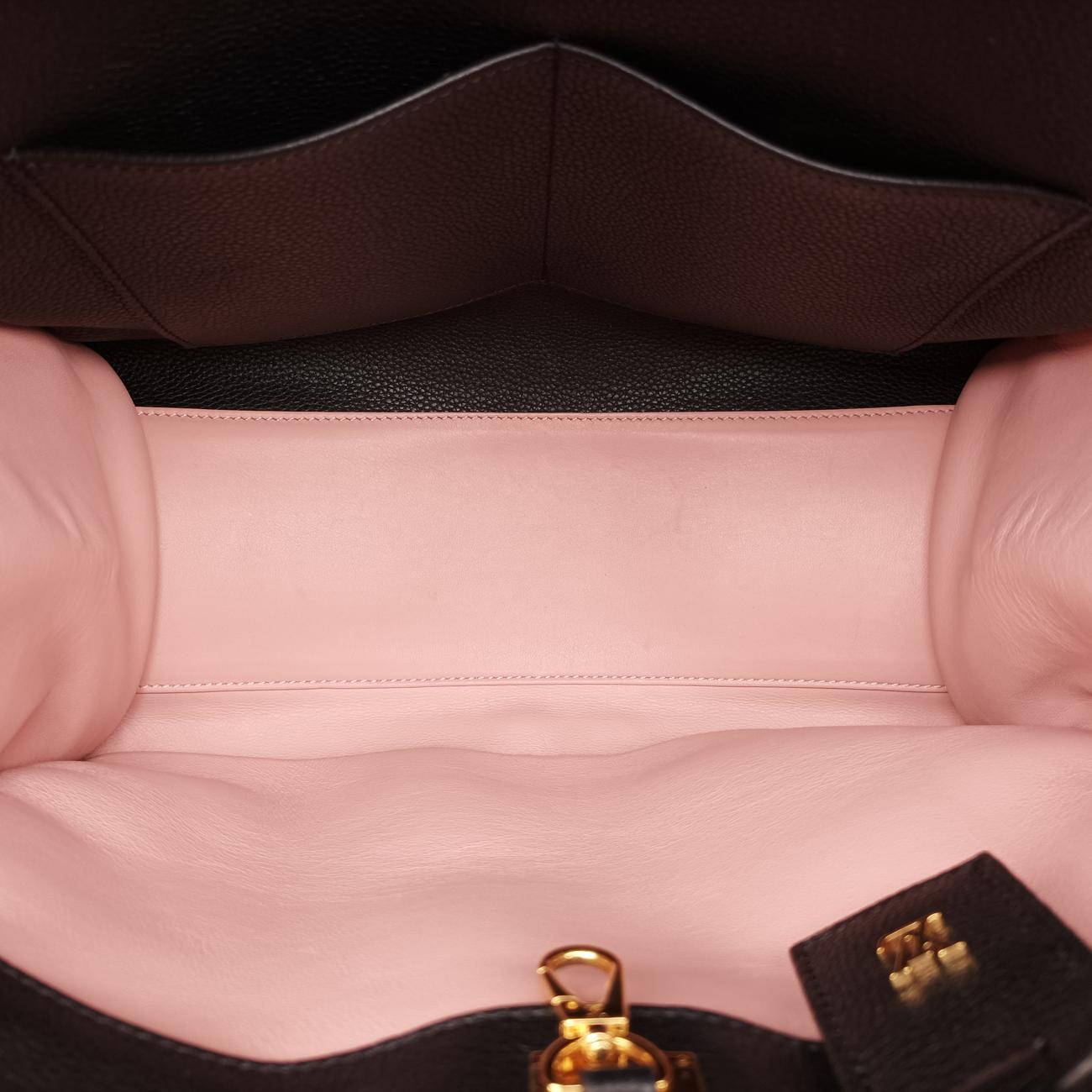 Pre-owned Louis Vuitton City Steamer MM Magnolia x Noir leather M53019 shoulderbag | stylenewstar